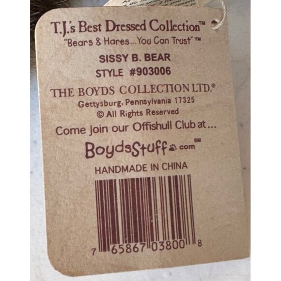The Boyds Collection Sissy B. Bear "Sisters Are the Beary Best" Blanket 8 Inch - Picture 11 of 13